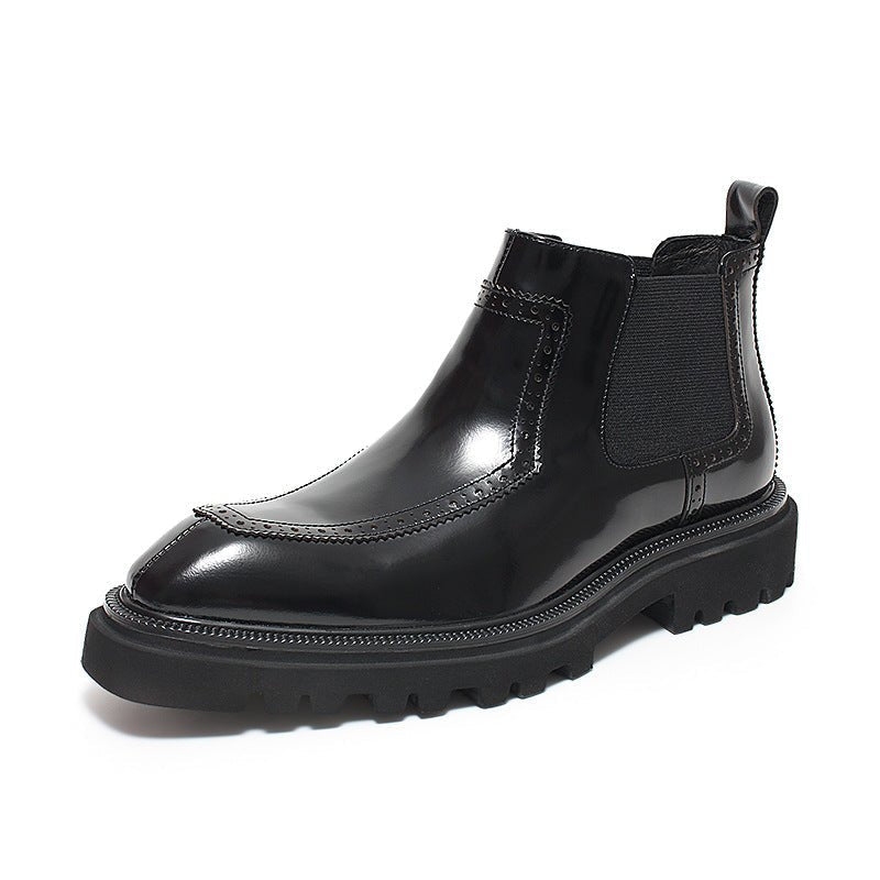 thick sole chelsea style boots mens fashion dress bootsyes