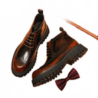 thick sole mens dress boots with zipper Round toe Ankle bootsyes