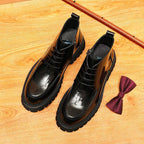 thick sole mens zip up leather boots leather dress shoesyes