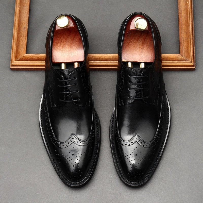 Trending Men's Brogue Derby Shoes: Luxury Formal Business Dressyes