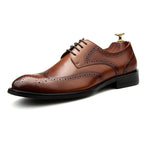 Trending Men's Brogue Derby Shoes: Luxury Formal Business Dressyes