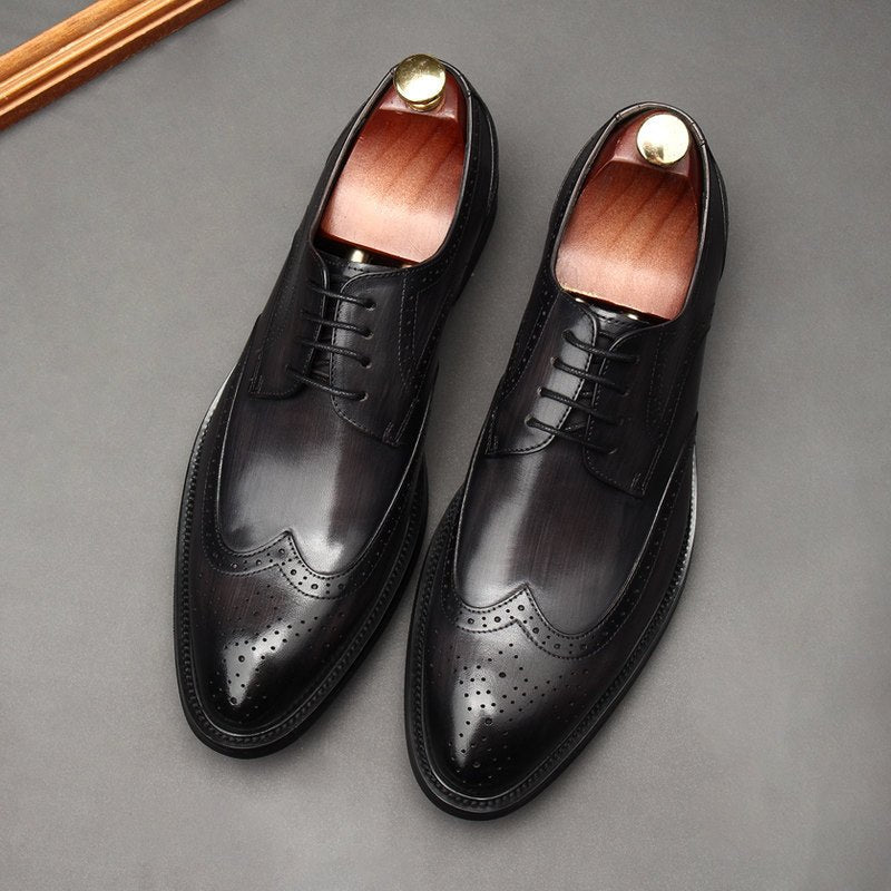 Trending Men's Brogue Derby Shoes: Luxury Formal Business Dressyes