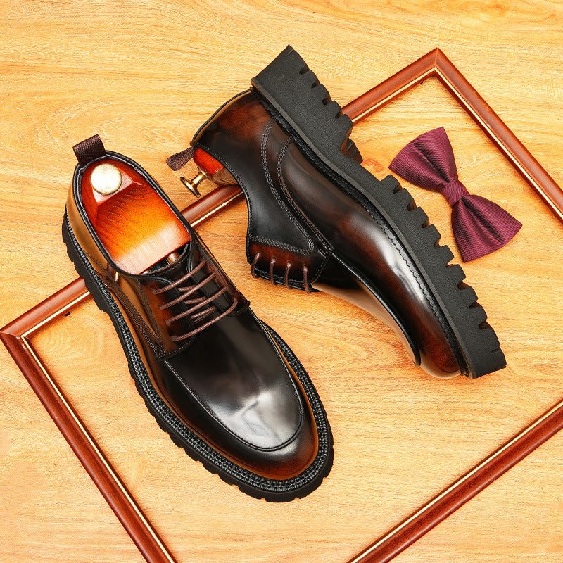 Trending Men's Platform Derby: Fashion Patent Leather Dress