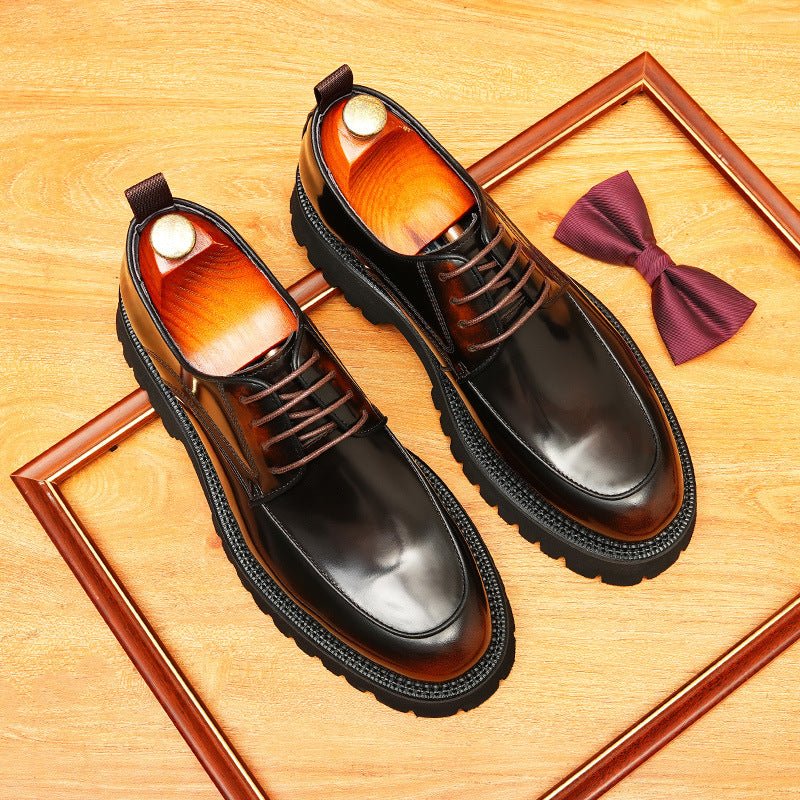 Trending Men's Platform Derby: Fashion Patent Leather Dress