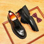 Trending Men's Platform Derby: Fashion Patent Leather Dress