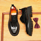 Trending Men's Platform Derby: Fashion Patent Leather Dress
