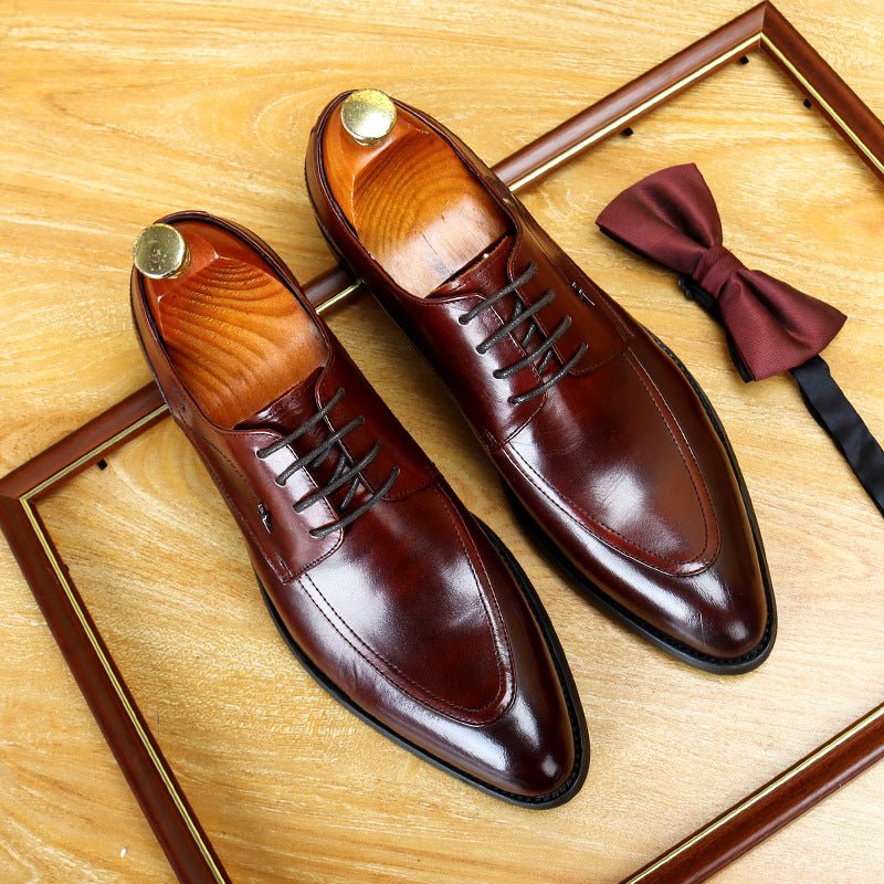 Trending Men's Printed Sole Derby: Fashion Moc Toe Business Dress