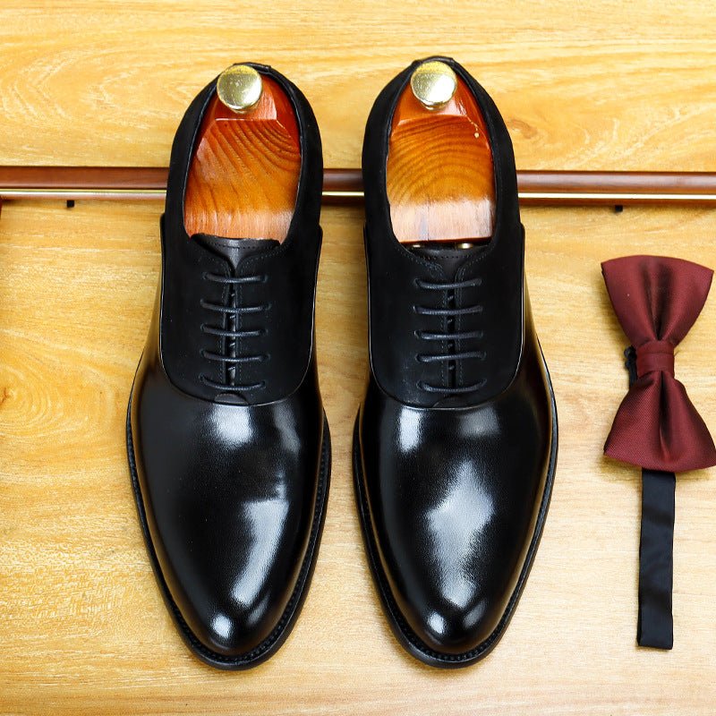 Two - Tone Mixed Media Oxford Shoes Elegant Wedding Dress Shoes Menyes