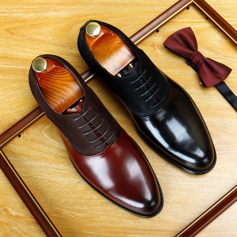 Two - Tone Mixed Media Oxford Shoes Elegant Wedding Dress Shoes Menyes
