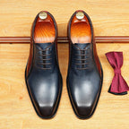 Two - Tone Script Oxford Shoes Elegant Gala Party Dress Shoes Menyes