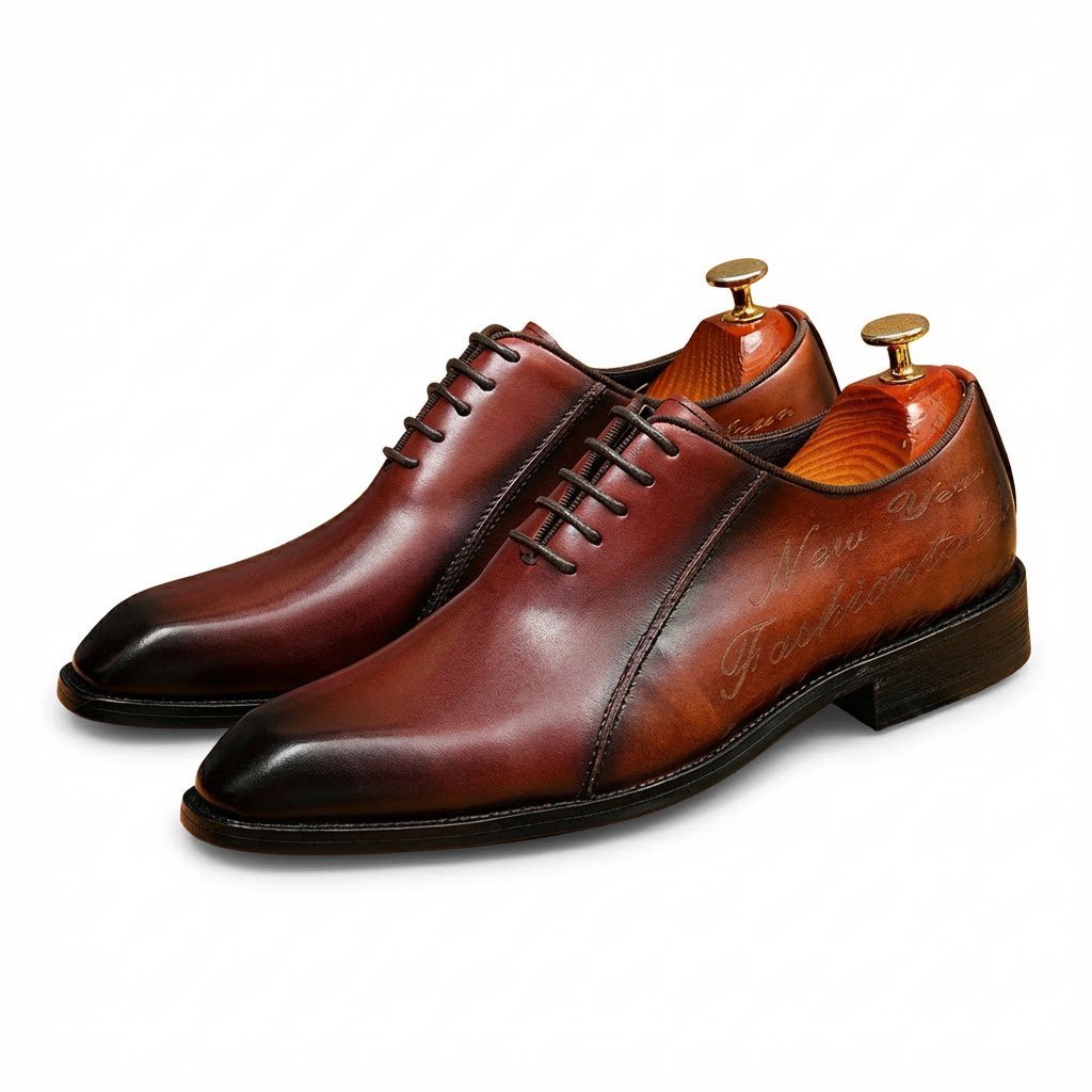 Two - Tone Script Oxford Shoes Elegant Gala Party Dress Shoes Menyes