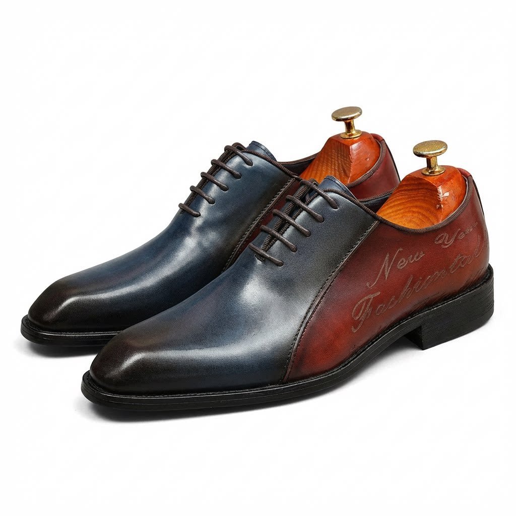 Two - Tone Script Oxford Shoes Elegant Gala Party Dress Shoes Menyes