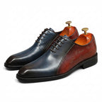 Two - Tone Script Oxford Shoes Elegant Gala Party Dress Shoes Menyes
