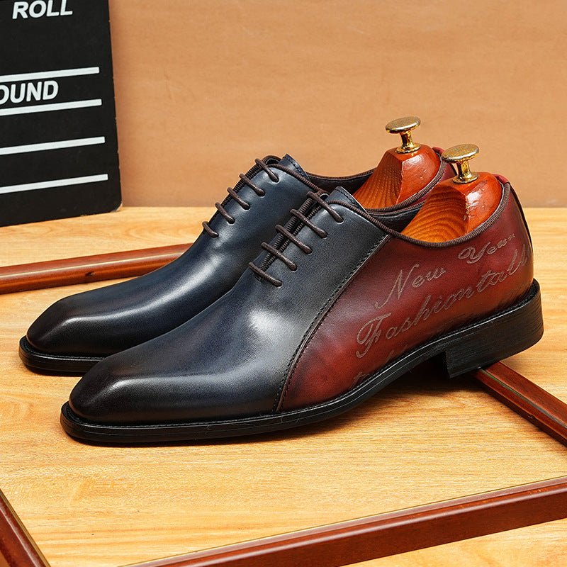 Two - Tone Script Oxford Shoes Elegant Gala Party Dress Shoes Menyes