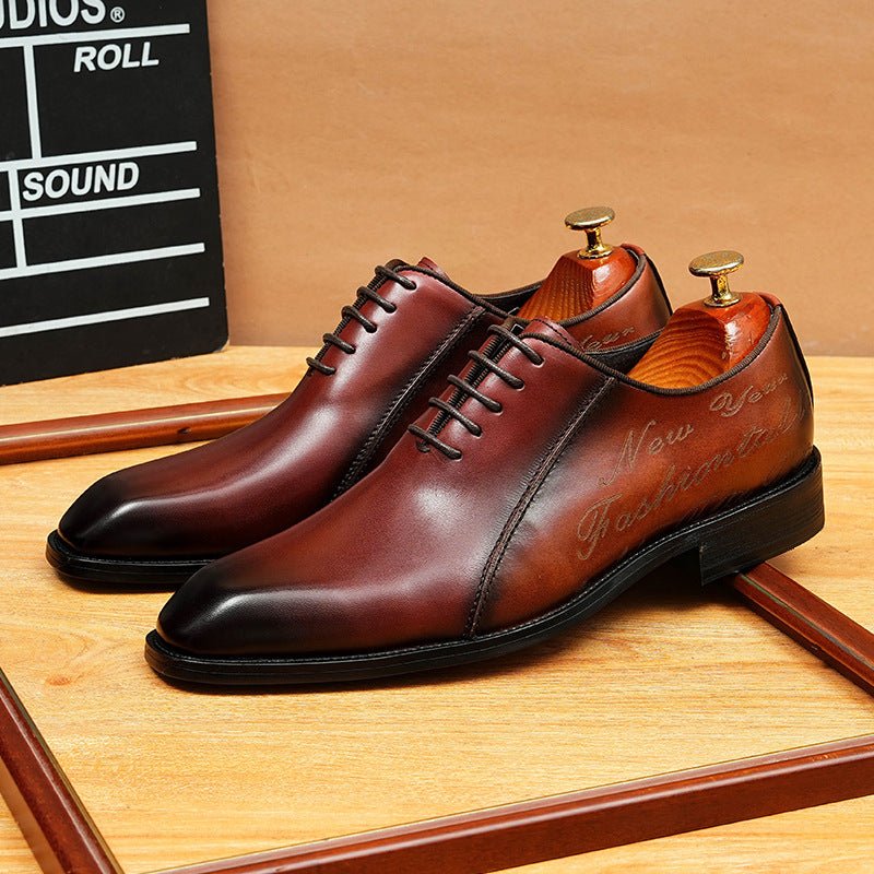 Two - Tone Script Oxford Shoes Elegant Gala Party Dress Shoes Menyes