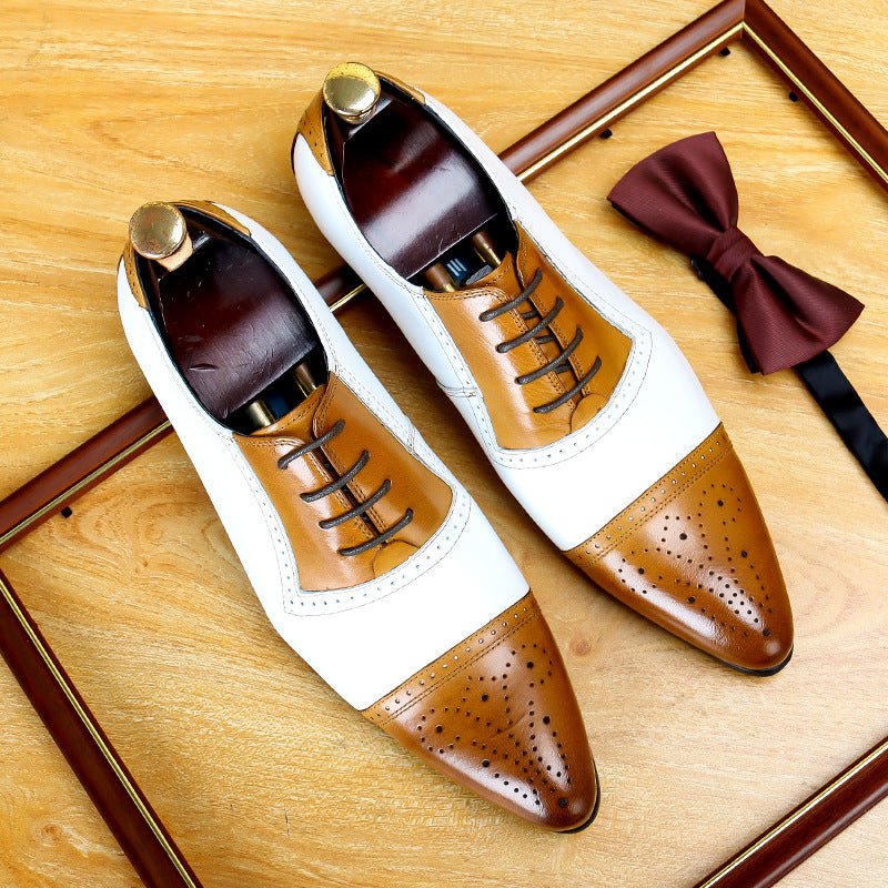 Two - Tone Wingtip Oxford Shoes Gatsby Party Dress Shoes Menyes