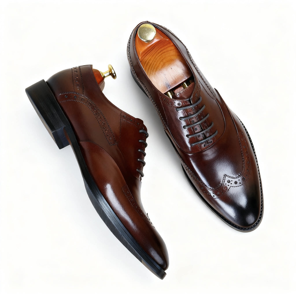 Wingtip Brogue Oxford Shoes Modern Groom Wedding Dress Shoes Menyes