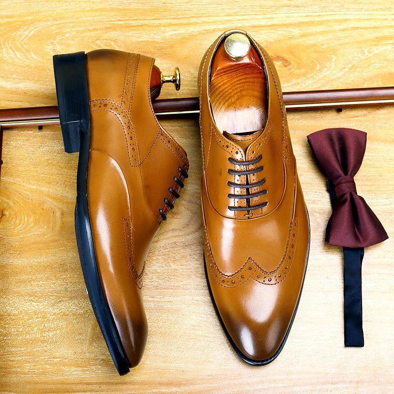 Wingtip Brogue Oxford Shoes Modern Groom Wedding Dress Shoes Menyes