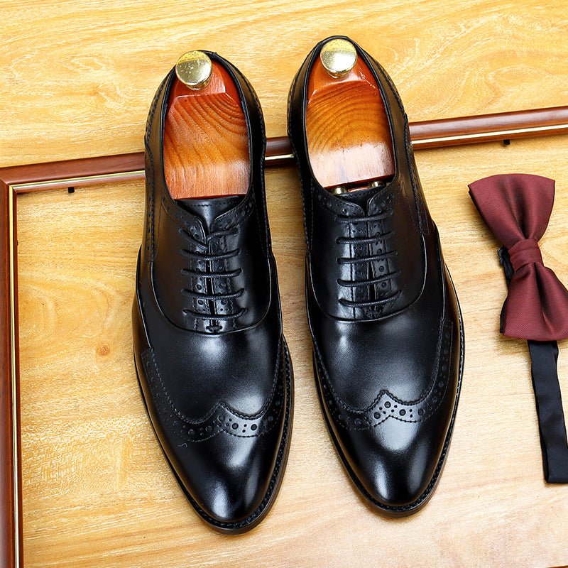 Wingtip Brogue Oxford Shoes Modern Groom Wedding Dress Shoes Menyes