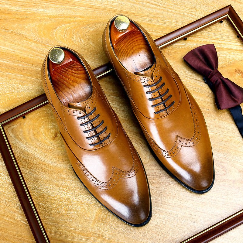 Wingtip Brogue Oxford Shoes Modern Groom Wedding Dress Shoes Menyes