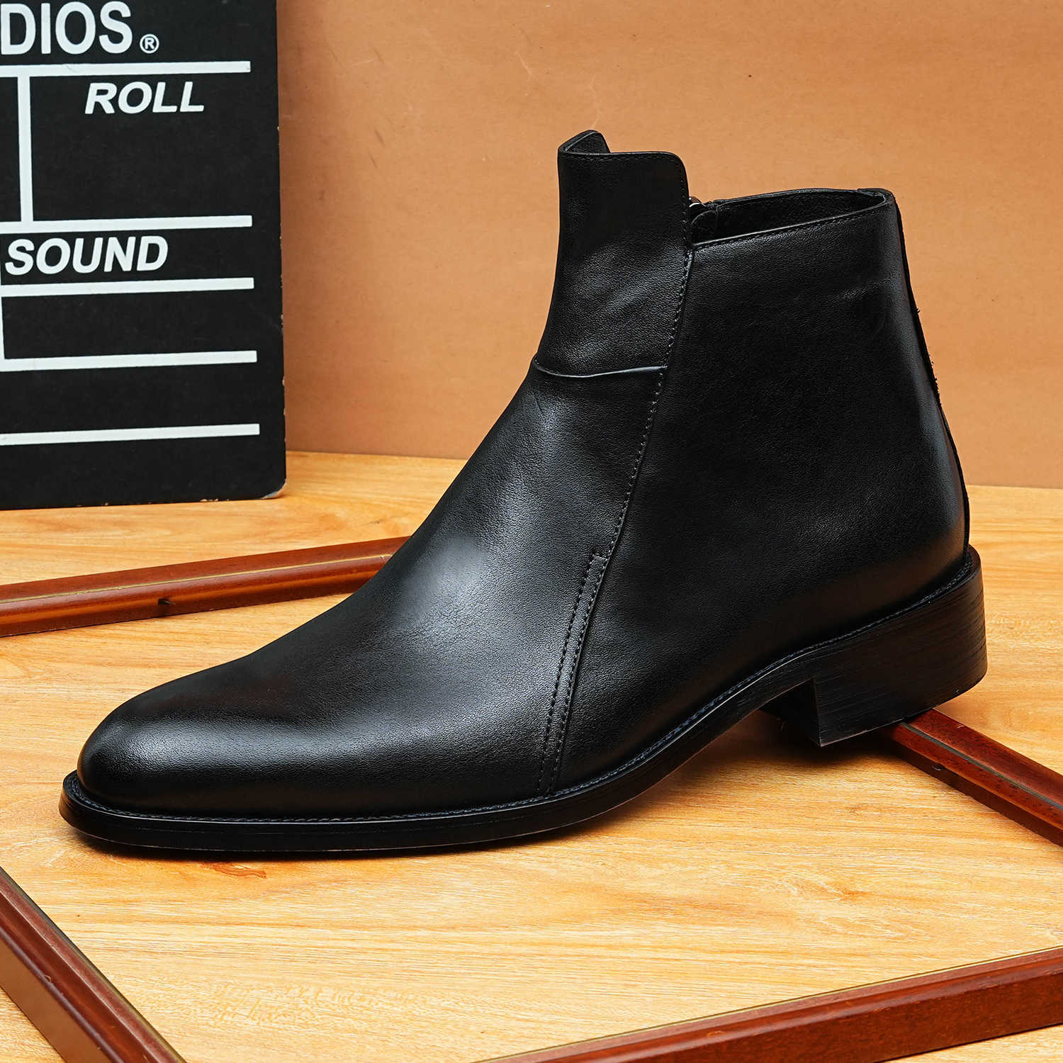 zipper ankle boots formal boots for men Dress shoesyes
