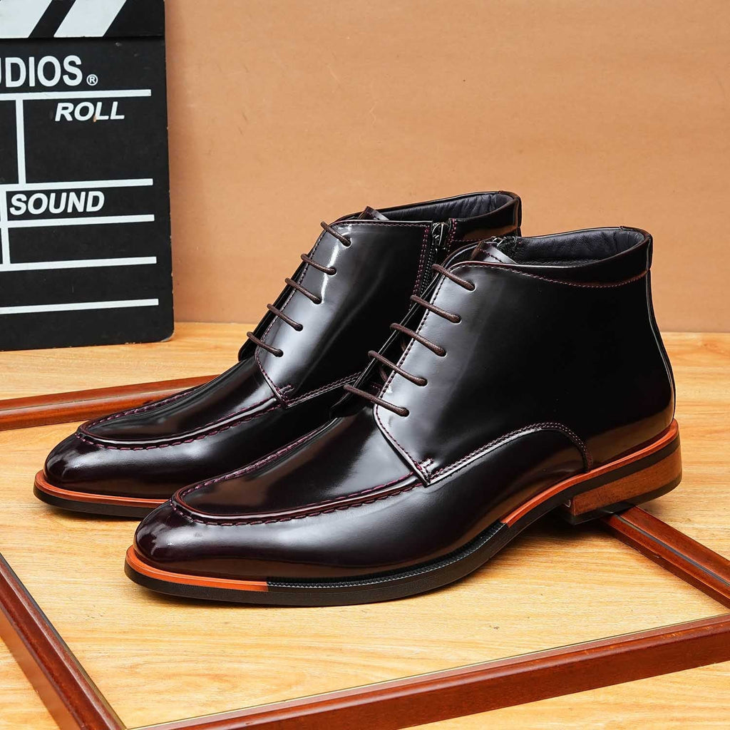 zipper dress boots men's fashion lace up Ankle bootsyes