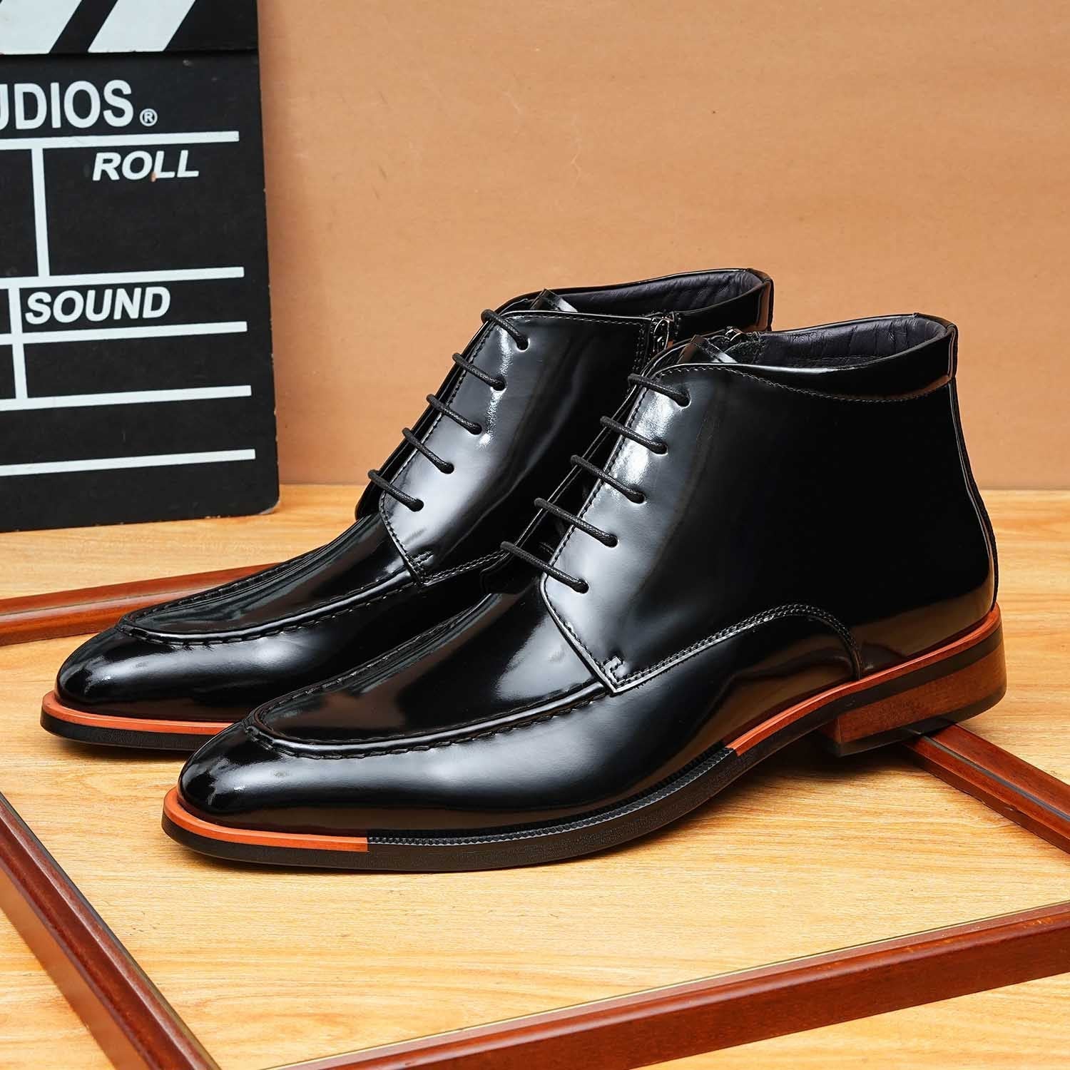 zipper dress boots men's fashion lace up Ankle bootsyes