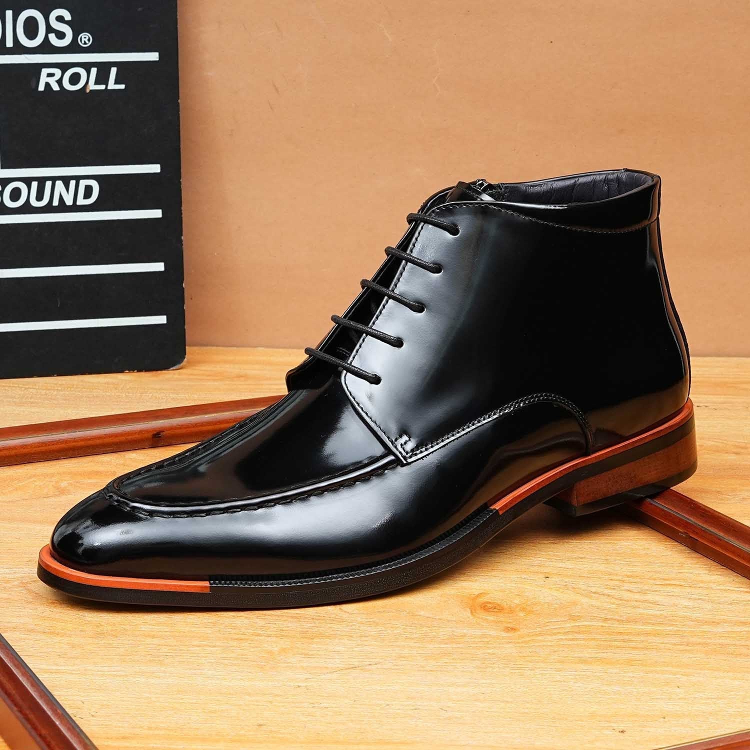 zipper dress boots men's fashion lace up Ankle bootsyes
