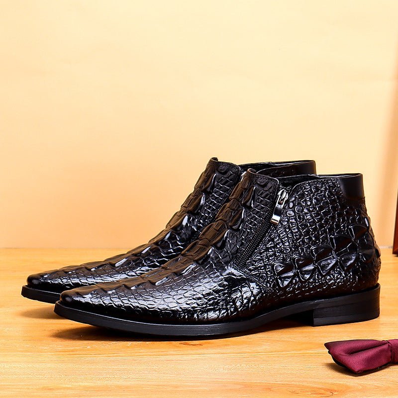 zipper men's style dress boots fashion Ankle bootsyes