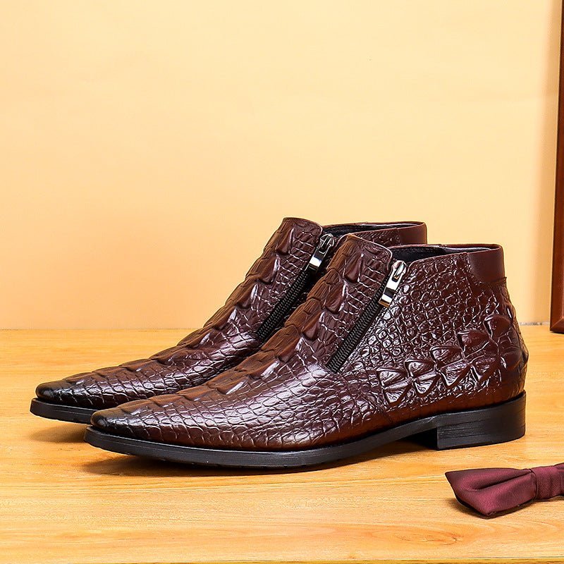zipper men's style dress boots fashion Ankle bootsyes